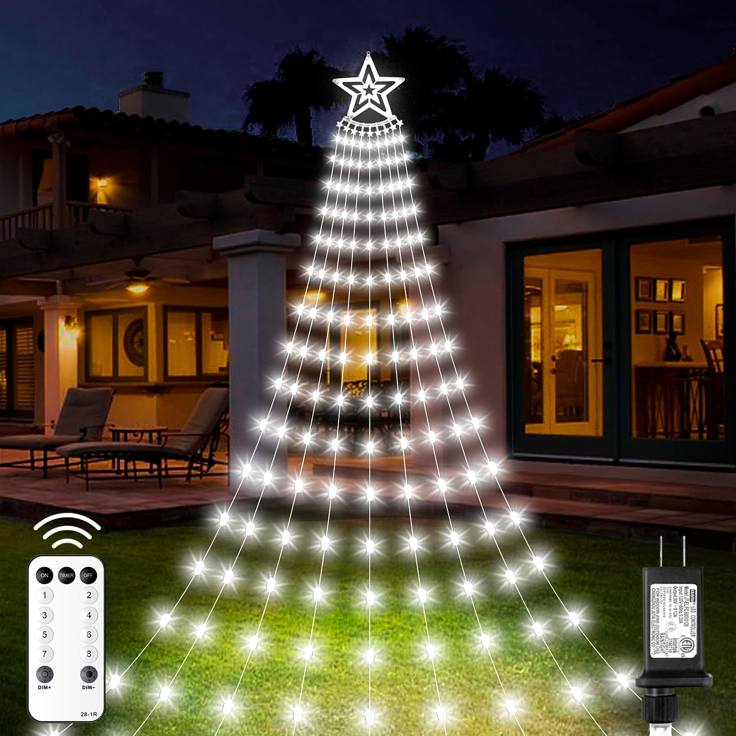 11.48ft 350 LED Waterfall Tree Lights