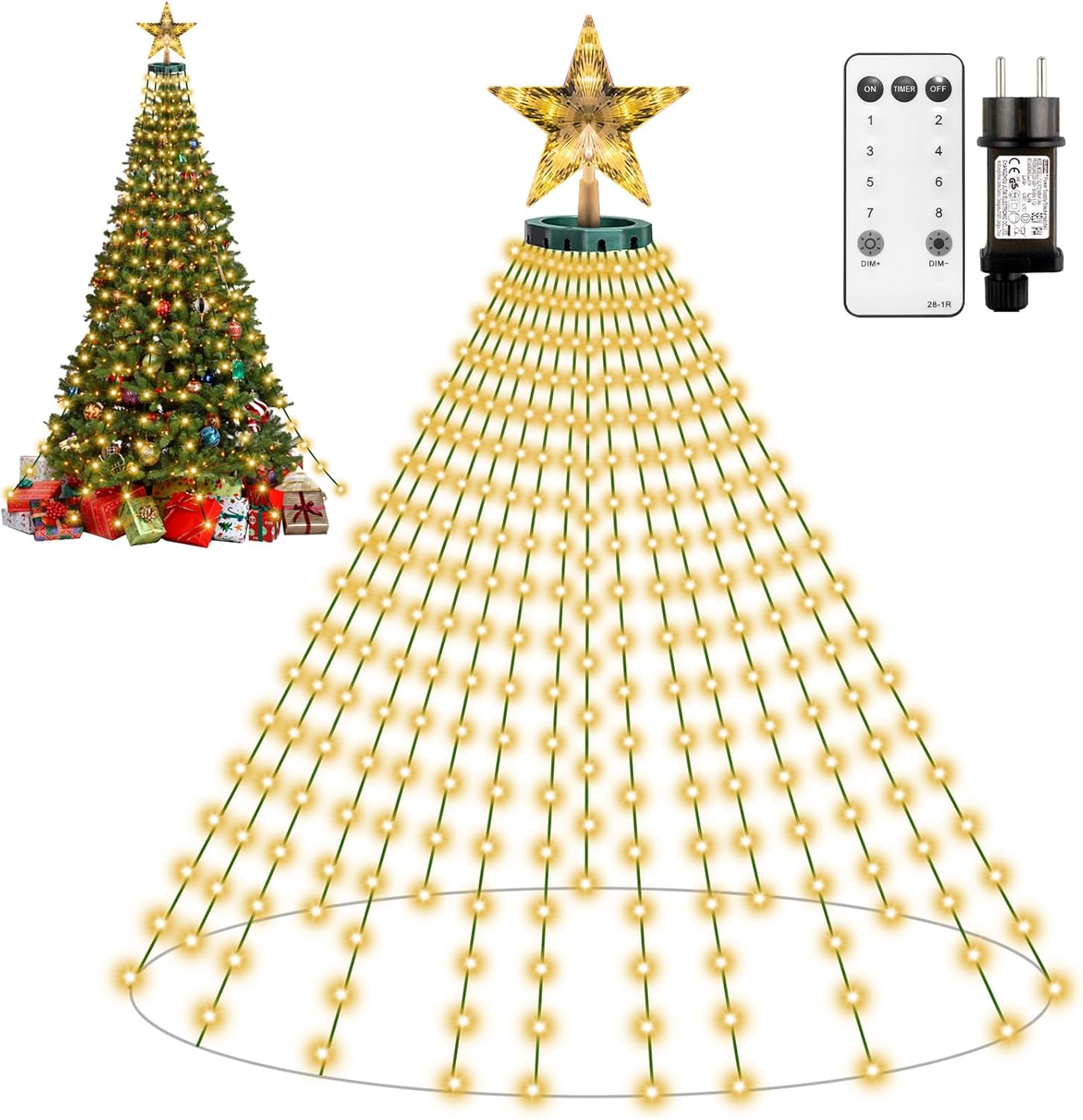 2M 410 Luci di Natale a LED con Star Topper