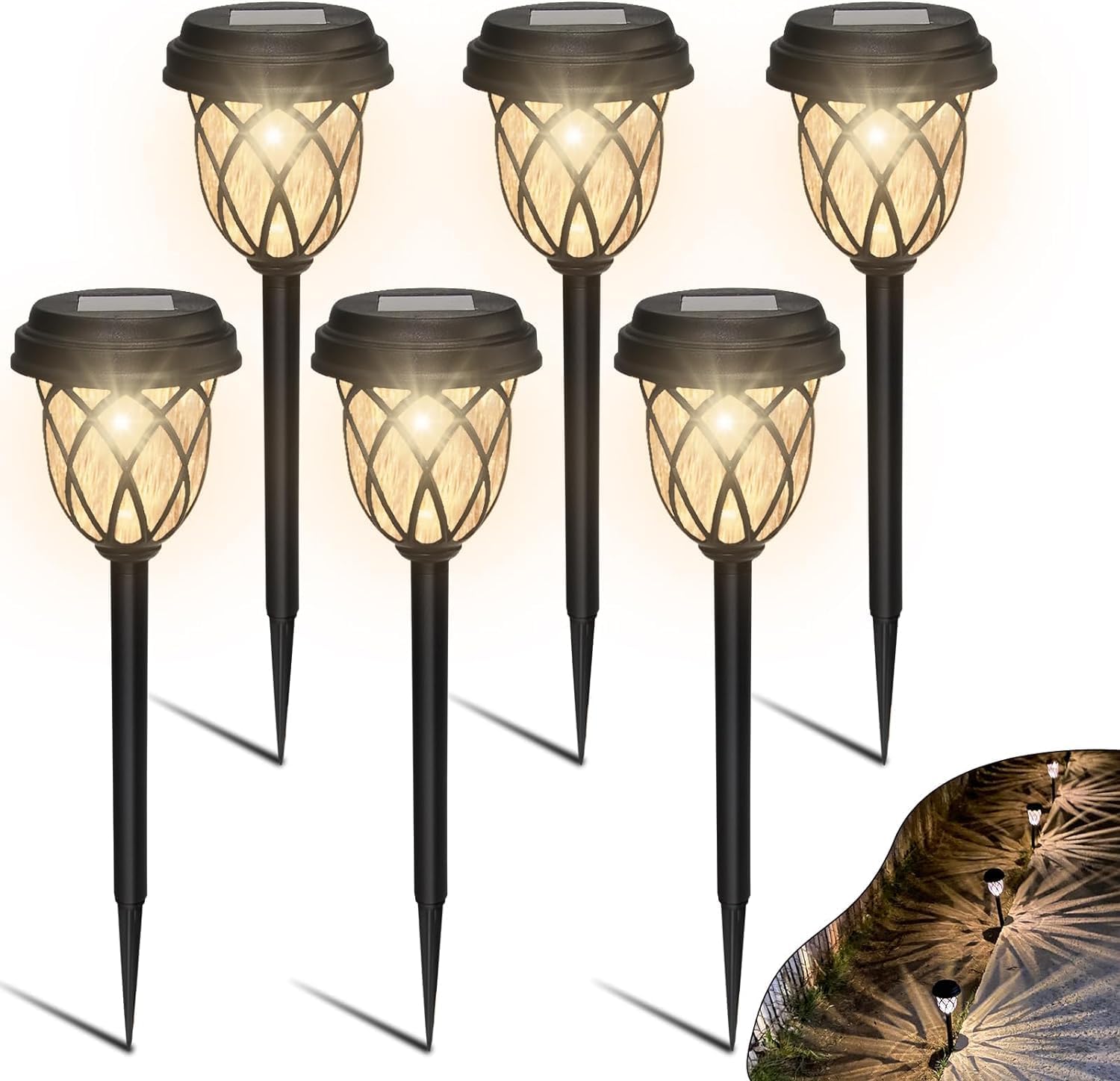6Pcs Solar Garden Lights Decoration for Gardens